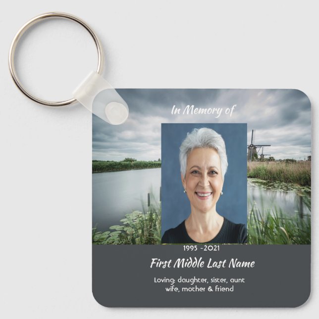 Christian Netherlands windmill  Memorial Keepsake  Keychain (Front)