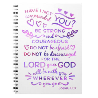 Christian Notebook Joshua 1:9 Bible Scripture