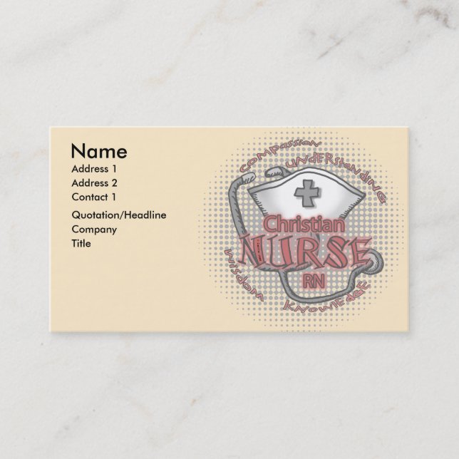 Christian nurse axiom  business card (Front)