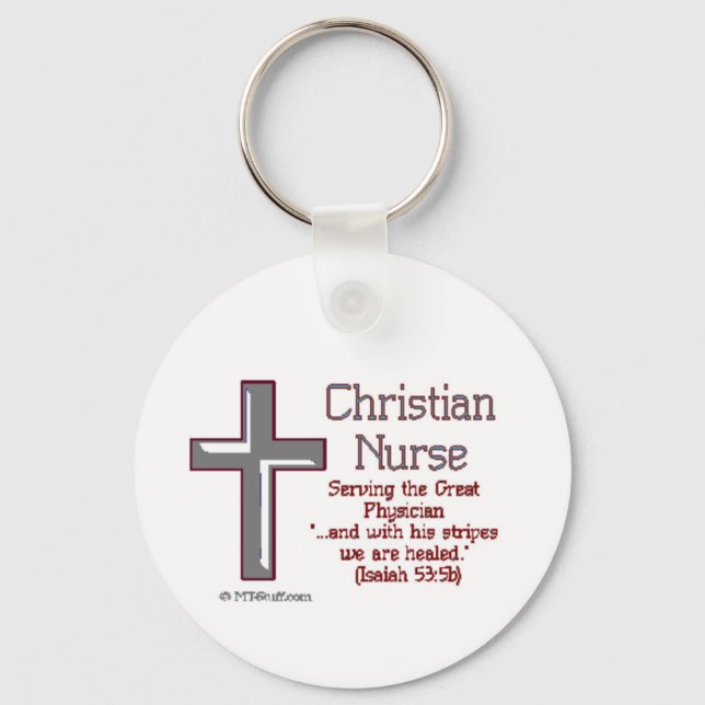 Christian Nurse Cross2 Keychain (Front)