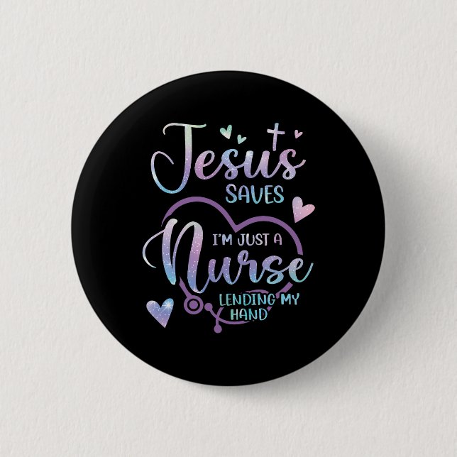 Christian Nurse Jesus  Button (Front)