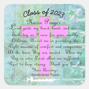 Christian Nurse Prayer Class 2023 Square Sticker