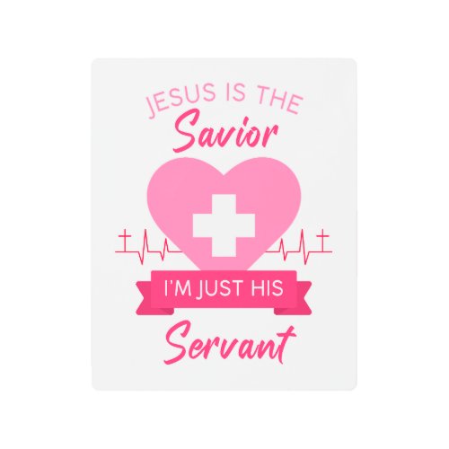 Christian Nurse Womens Jesus Savior Gospel Graphic Metal Print