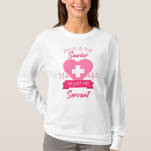 Christian Nurse Womens Jesus Savior Gospel Graphic T_Shirt