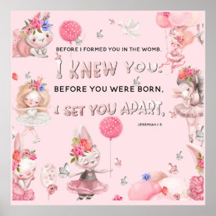 Christian Nursery Art - Jeremiah Bible Verse Poster