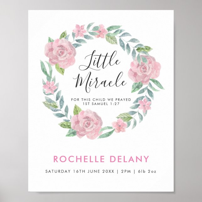 Christian Nursery Print - Little Miracle (Front)