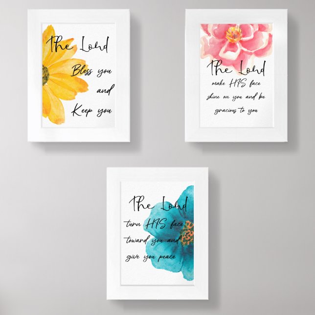 Christian Nursery Wall Art Set Numbers 6:24-26 (Front)