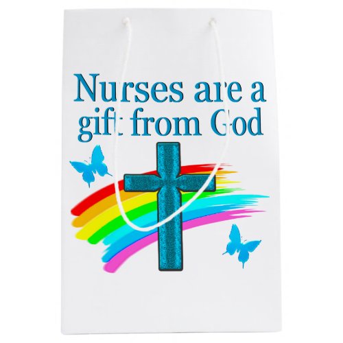 CHRISTIAN NURSING PRAYER DESIGN MEDIUM GIFT BAG