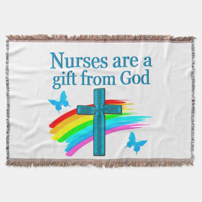 CHRISTIAN NURSING PRAYER DESIGN THROW BLANKET (Front)