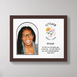Christian OCTOBER Birth Month Flower NAME PHOTO Framed Art