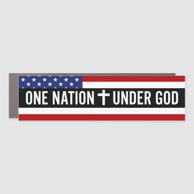 Christian One Nation Under God Bumper Car Magnet (Front)