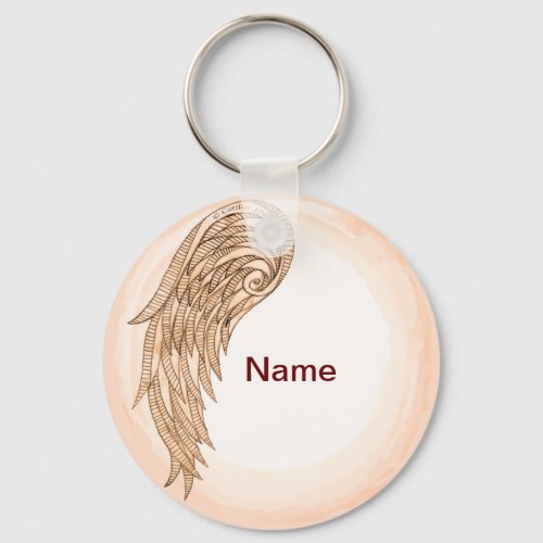 Christian one wing angel keychain