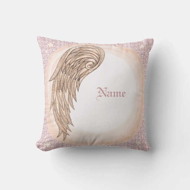 Christian one wing angel throw pillow (Front)