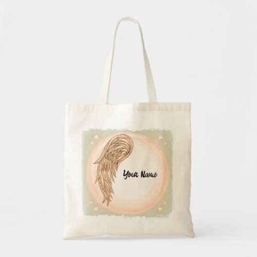 Christian one wing angel tote bag