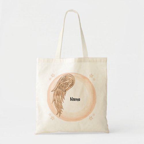 Christian one wing angel tote bag