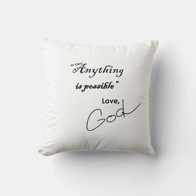 Christian or religious saying on pillow, encourage throw pillow (Front)