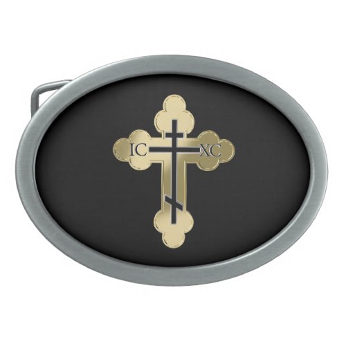 Christian orthodox cross belt buckle
