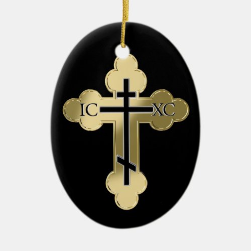Christian orthodox cross ceramic ornament