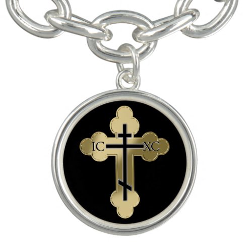 Christian orthodox cross charm bracelet