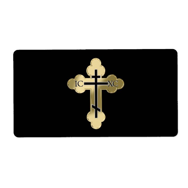 Christian orthodox cross label (Front)