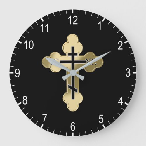 Christian orthodox cross large clock