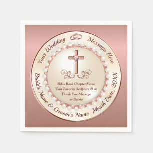 Christian Paper Napkins, Rose Gold Wedding Napkins