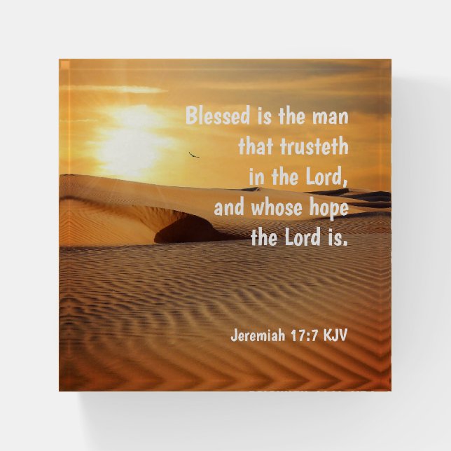 Christian Paperweight - Jeremiah 17:7 (Front)