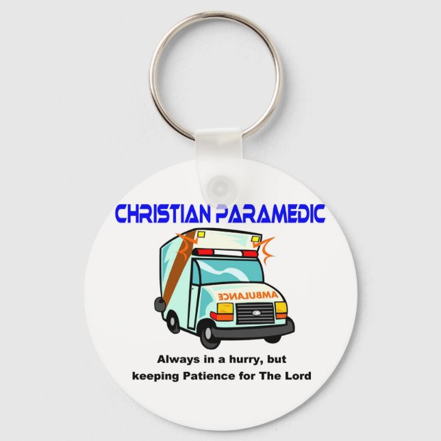 Christian Paramedic religious gift Keychain (Front)