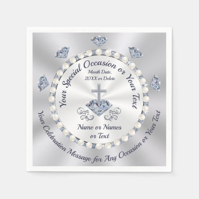 Christian Party Ideas, Personalized, Christian Napkins (Front)