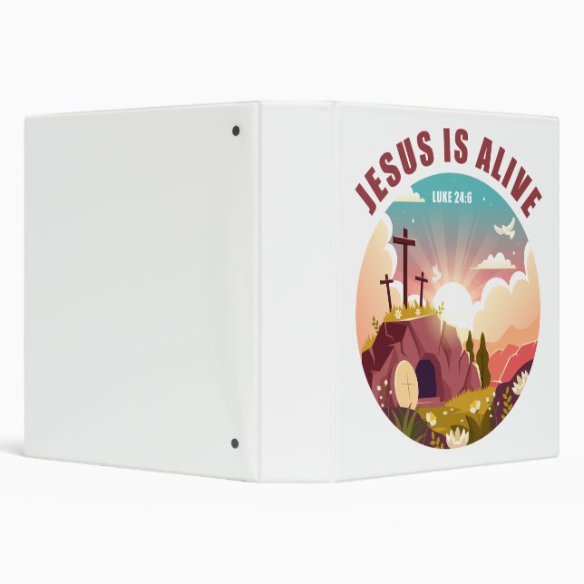 Christian Passover Easter Jesus Empty Tomb & Cross 3 Ring Binder (Background)