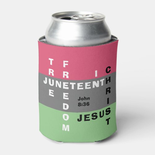 Christian Pastel Monogram JUNETEENTH Can Cooler