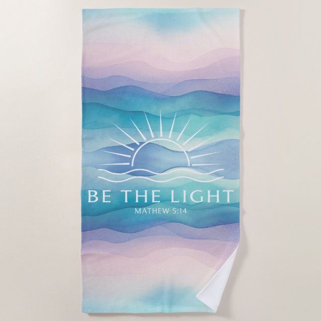 Christian Pastel Waves Beach Towel (Front)
