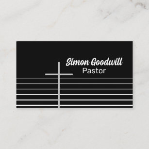 Christian Pastor Business Cards   Simple Elegant