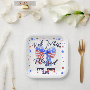Christian Patriotic America 250 Celebration Paper Plates