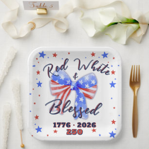 Christian Patriotic America 250 Celebration Paper Plates