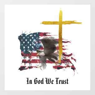 *~* Christian Patriotic Eagle  Flag  Veteran AP16 Window Cling
