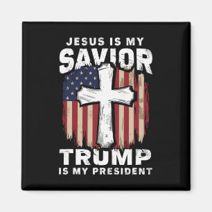 Christian Patriotic Jesus Savior Trump President  Magnet