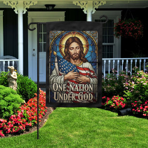 Christian Patriotic One Nation Under God Garden Flag
