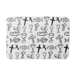 Christian Pattern Bath Mat