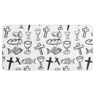 Christian Pattern License Plate