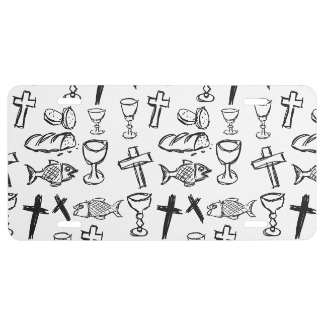 Christian Pattern License Plate (Front)
