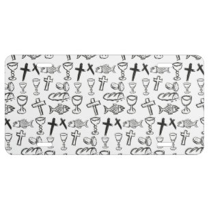 Christian Pattern License Plate