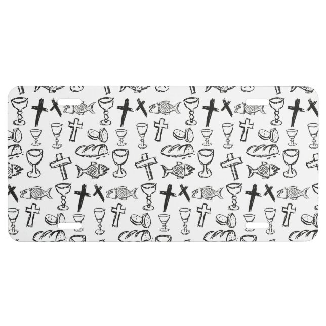 Christian Pattern License Plate (Front)