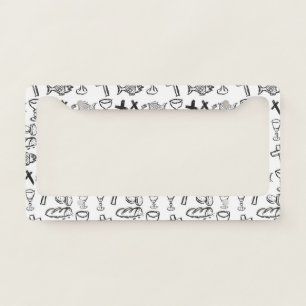 Christian Pattern License Plate Frame