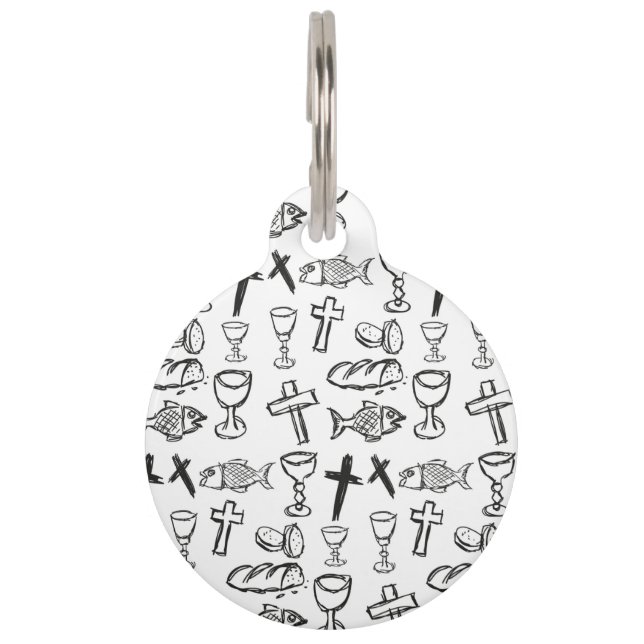 Christian Pattern Pet ID Tag (Front)