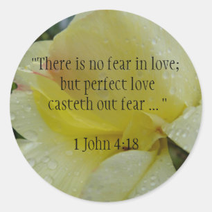 Christian Perfect Love Bible Verse Rose Stickers