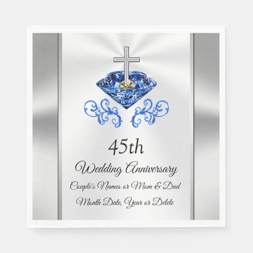 Christian Personalized 45th Anniversary ideas Napkins