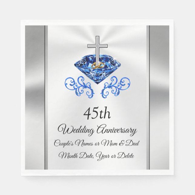 Christian Personalized 45th Anniversary ideas Napkins (Front)