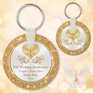 Christian Personalized 50th Anniversary Favors Keychain