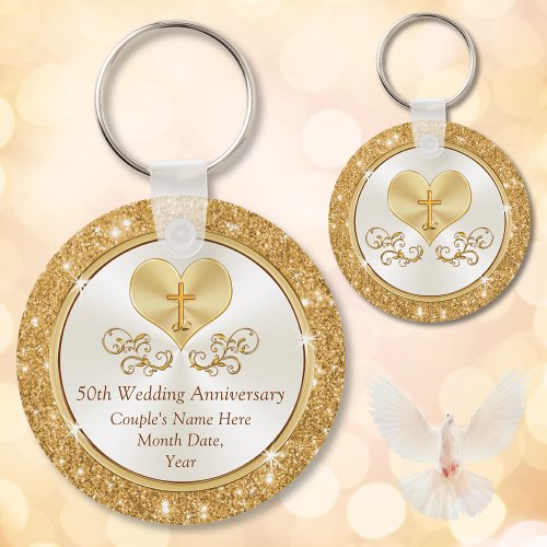 Christian Personalized 50th Anniversary Favors Keychain